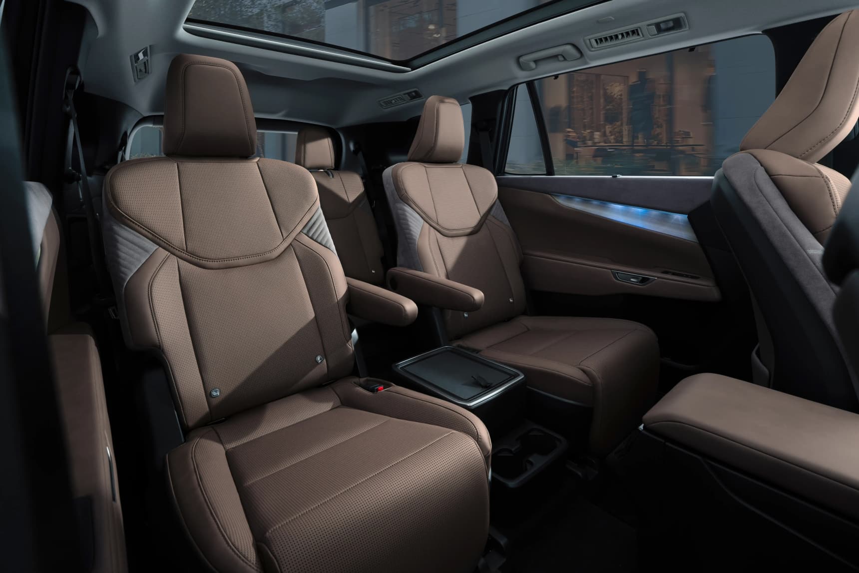 The Lexus TZ is an all-electric six-seat SUV that wants to be a driving lounge