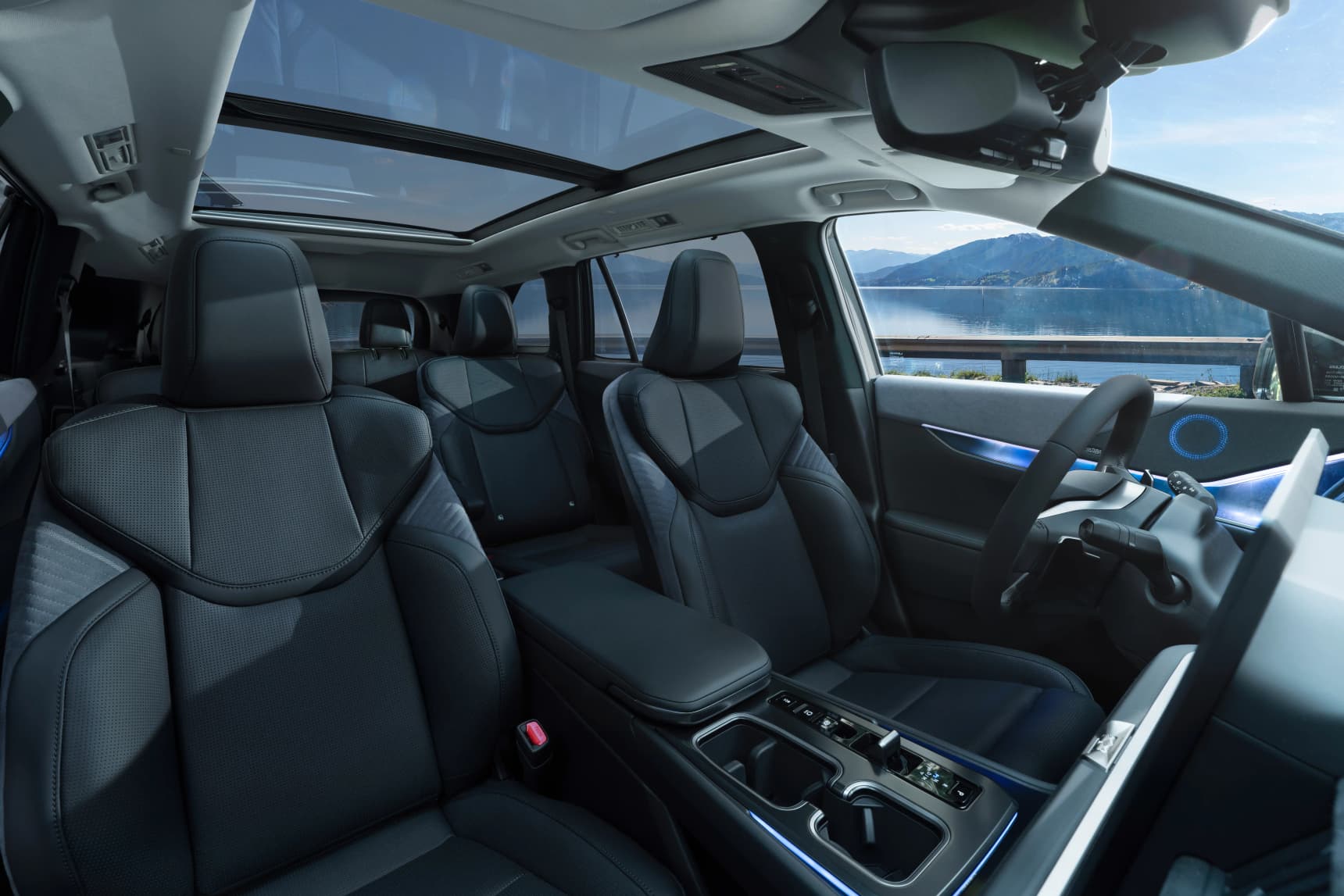 The Lexus TZ is an all-electric six-seat SUV that wants to be a driving lounge