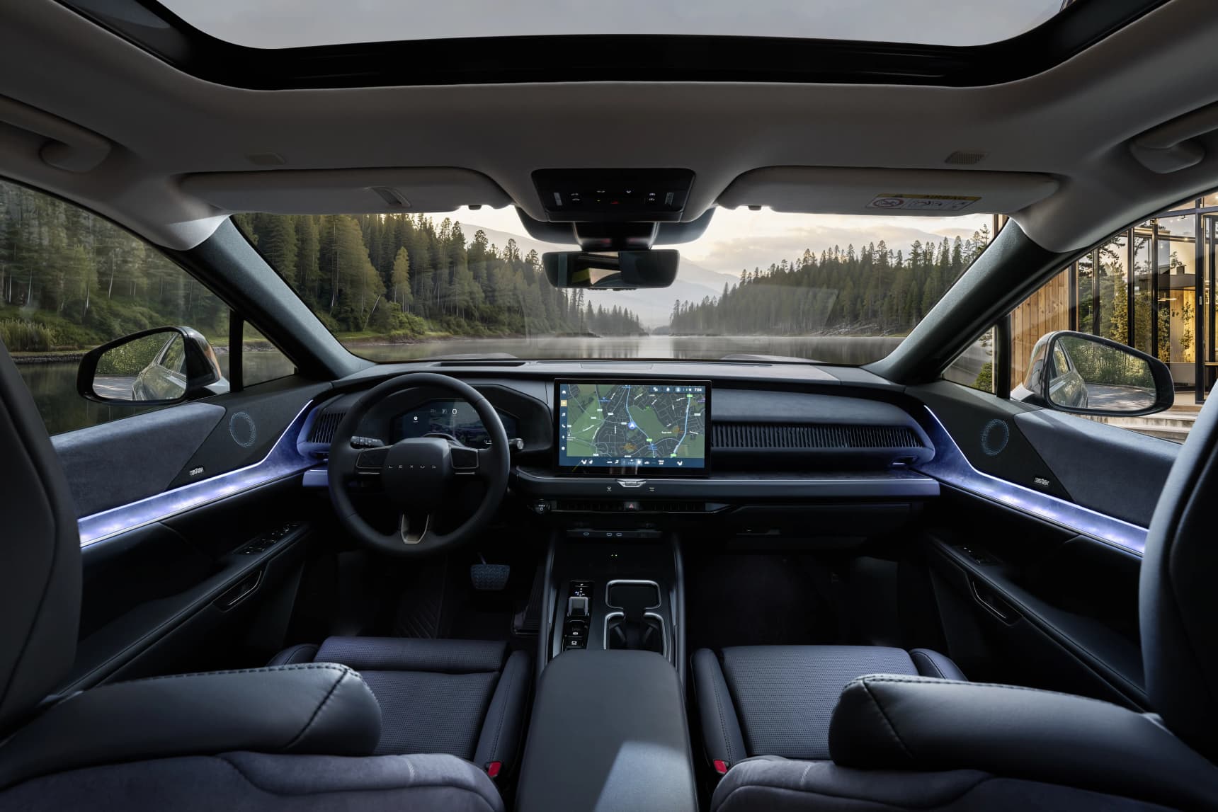 The Lexus TZ is an all-electric six-seat SUV that wants to be a driving lounge