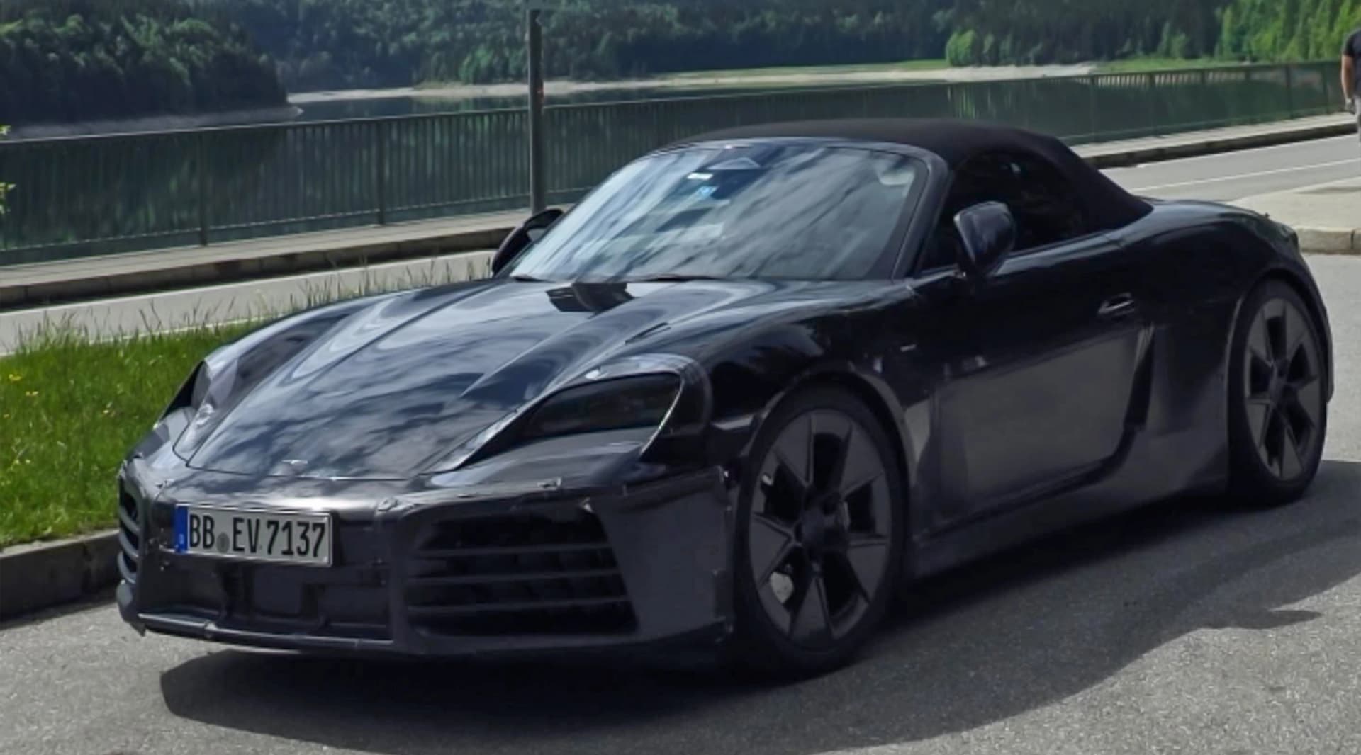 Porsche 718 Boxster EV spotted testing without exhaust noise