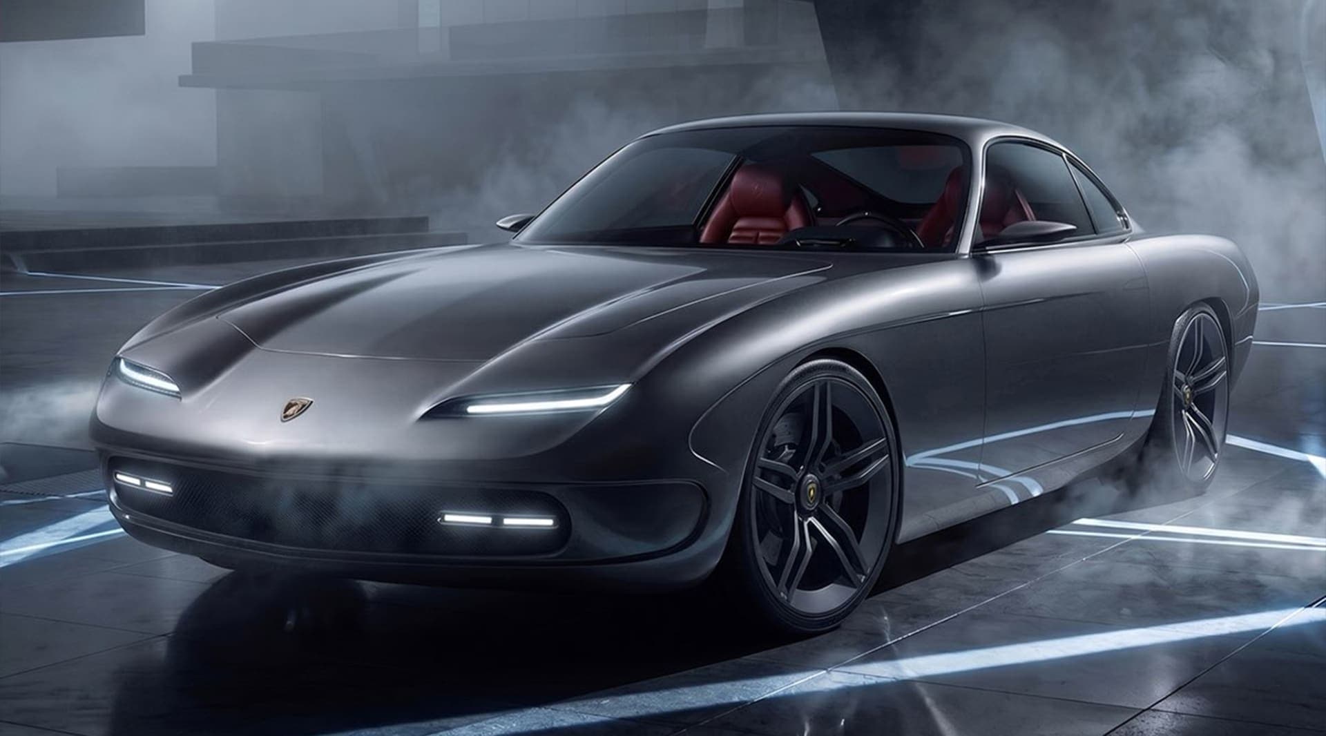 A digital artist built a modern Lamborghini 350 GT, then dropped a Revuelto V12 under the hood