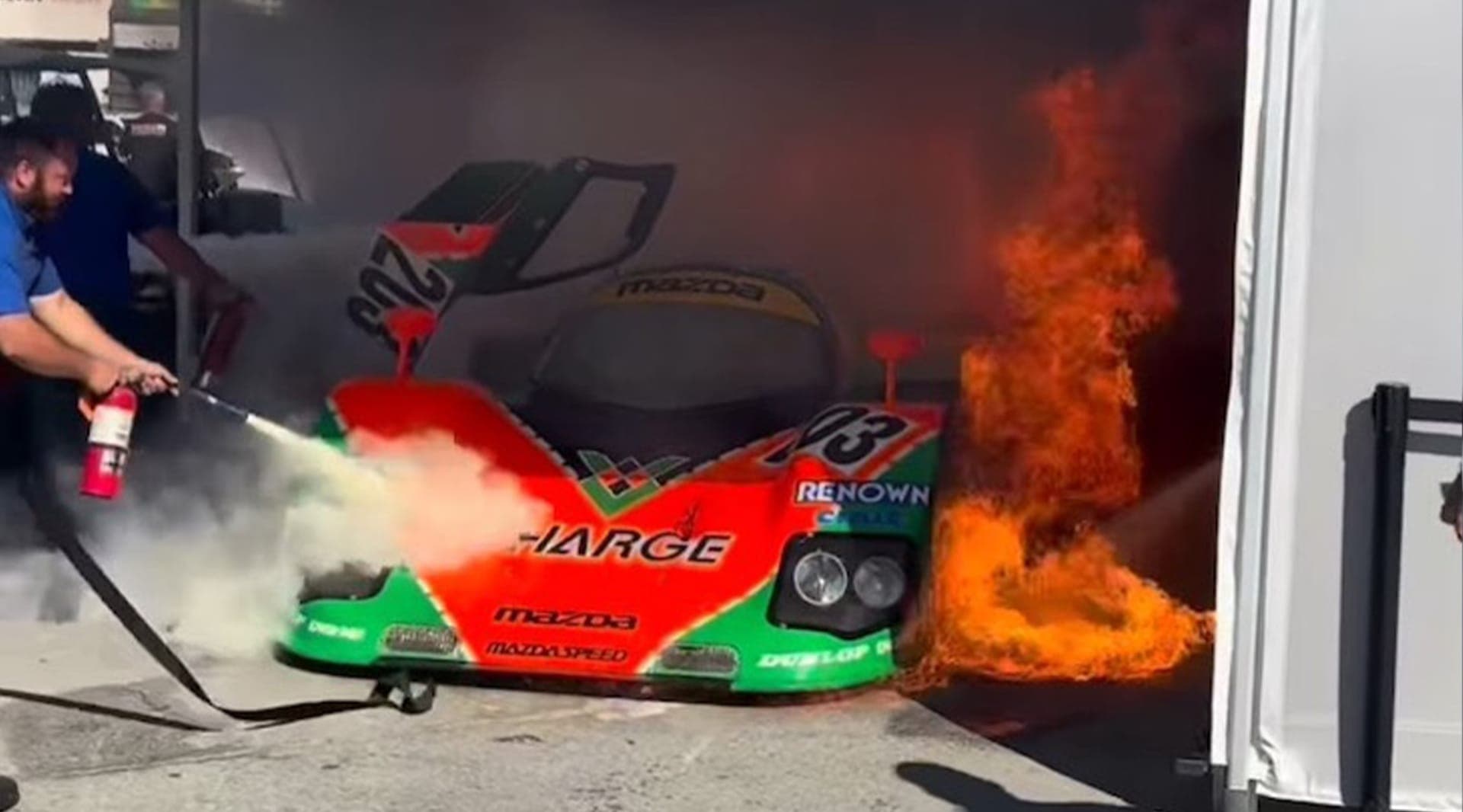 A fire-damaged historic Mazda is coming back within weeks, saved by its wrap