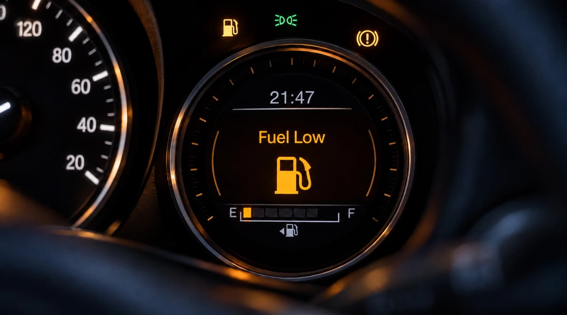 Hoe ver kun je nog rijden als het brandstoflampje brandt?