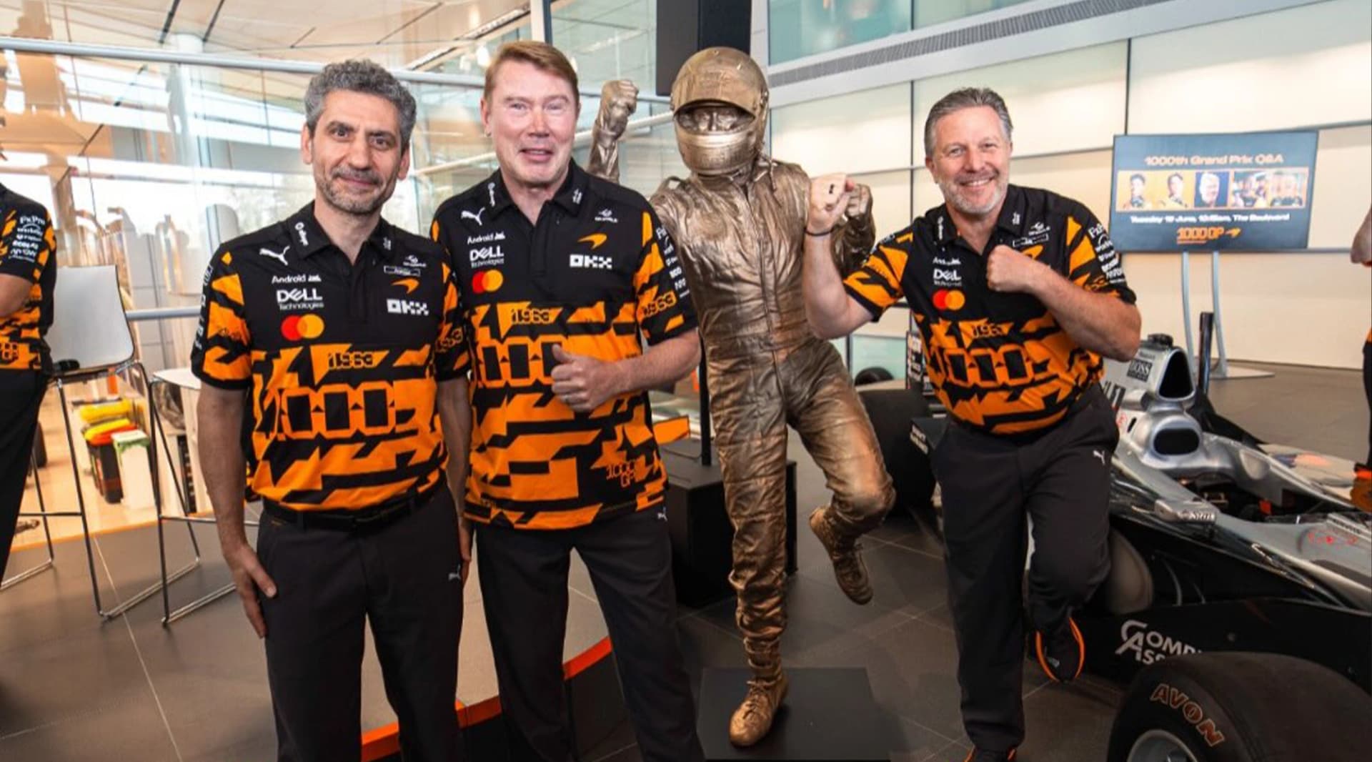 McLaren has unveiled a bronze statue of Mika Hakkinen at its Woking home