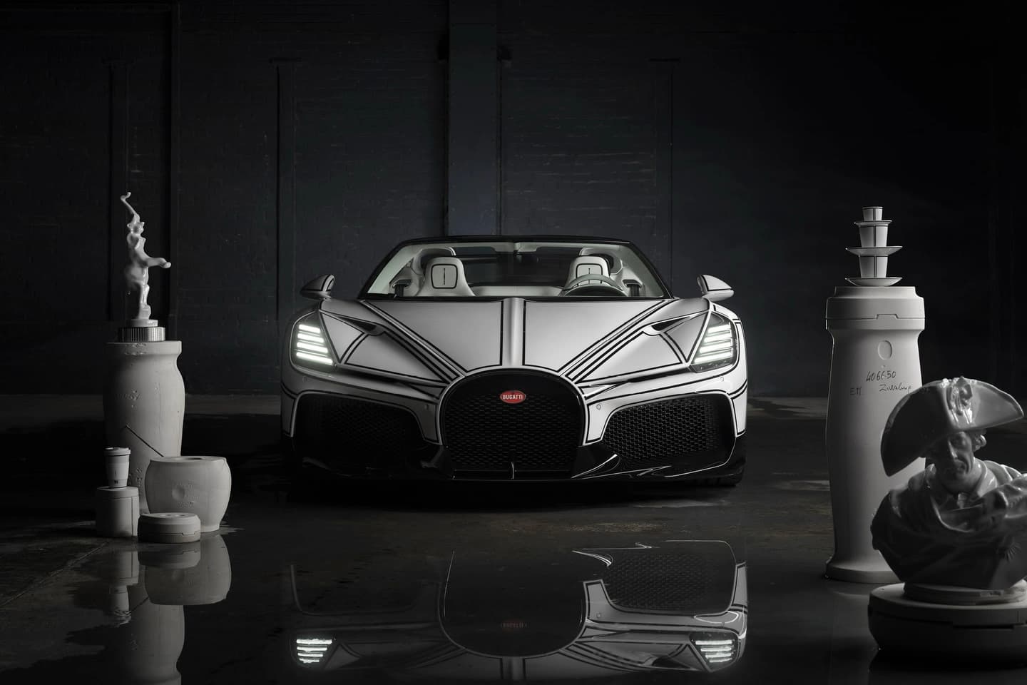 Bugatti made a one-off Mistral trimmed in actual porcelain, and it's stunning