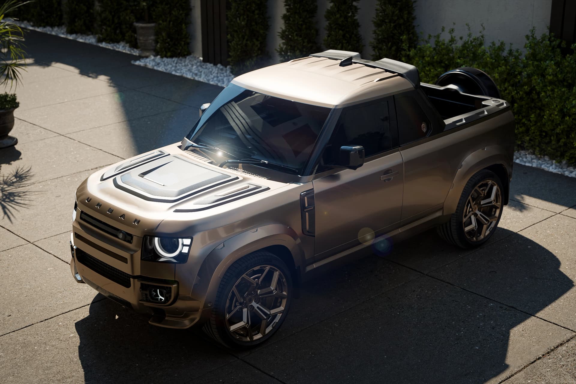 Urban Automotive chopped a Defender into a carbon-bedded pickup, and it looks mean