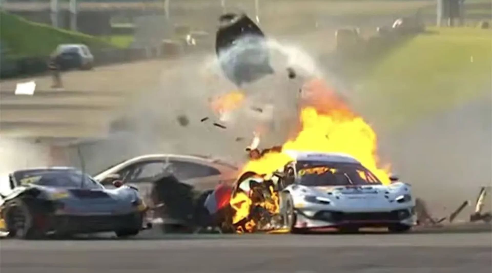 Loek Hartog stopped mid-race to pull Ollie Millroy from a burning Ferrari