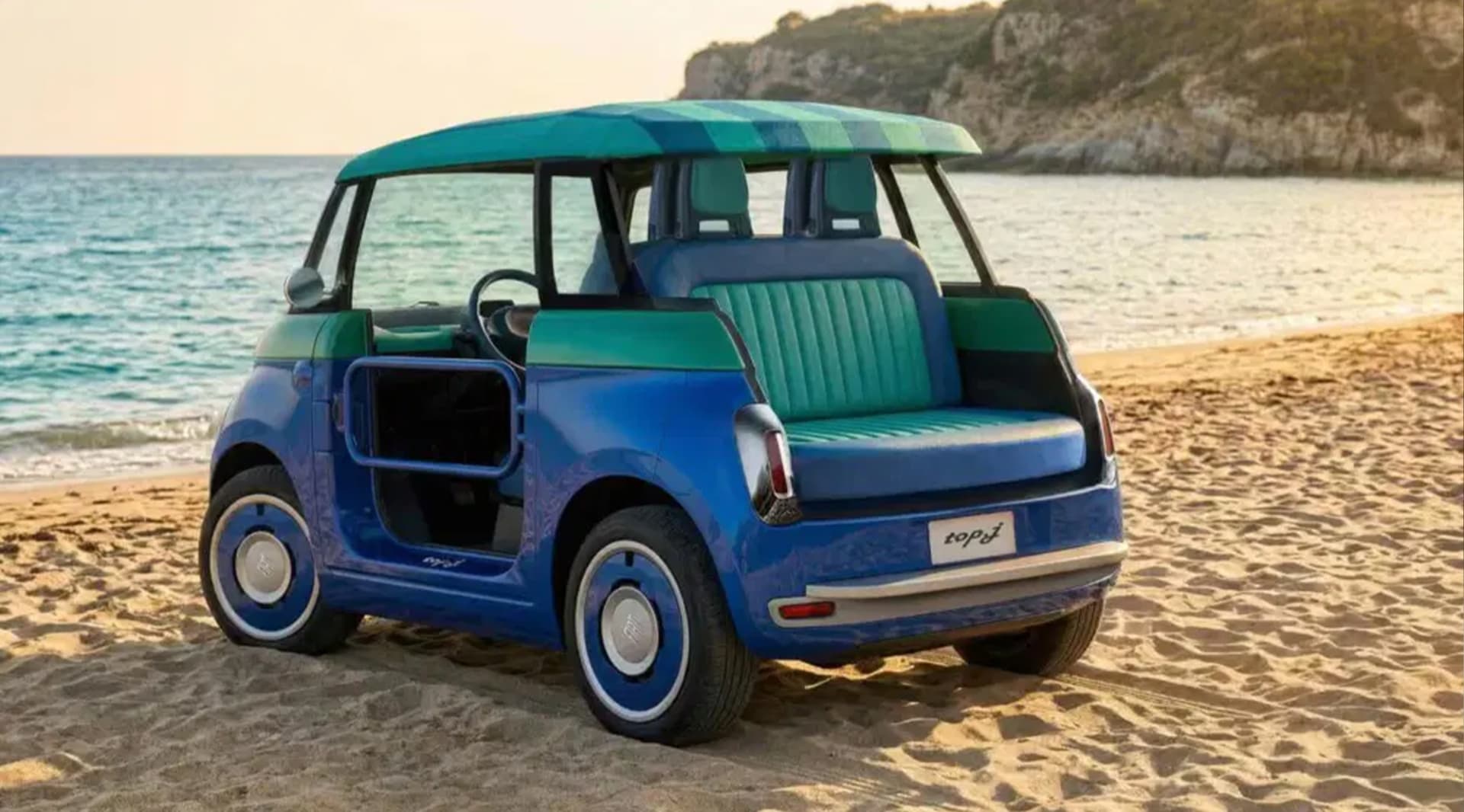 Lapo Elkann's four-seat Fiat Topolino is two seats over the legal limit
